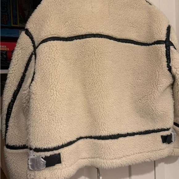 NWT ZARA SHEARLING BIKER JACKET SIZE SMALL - Picture 5 of 12